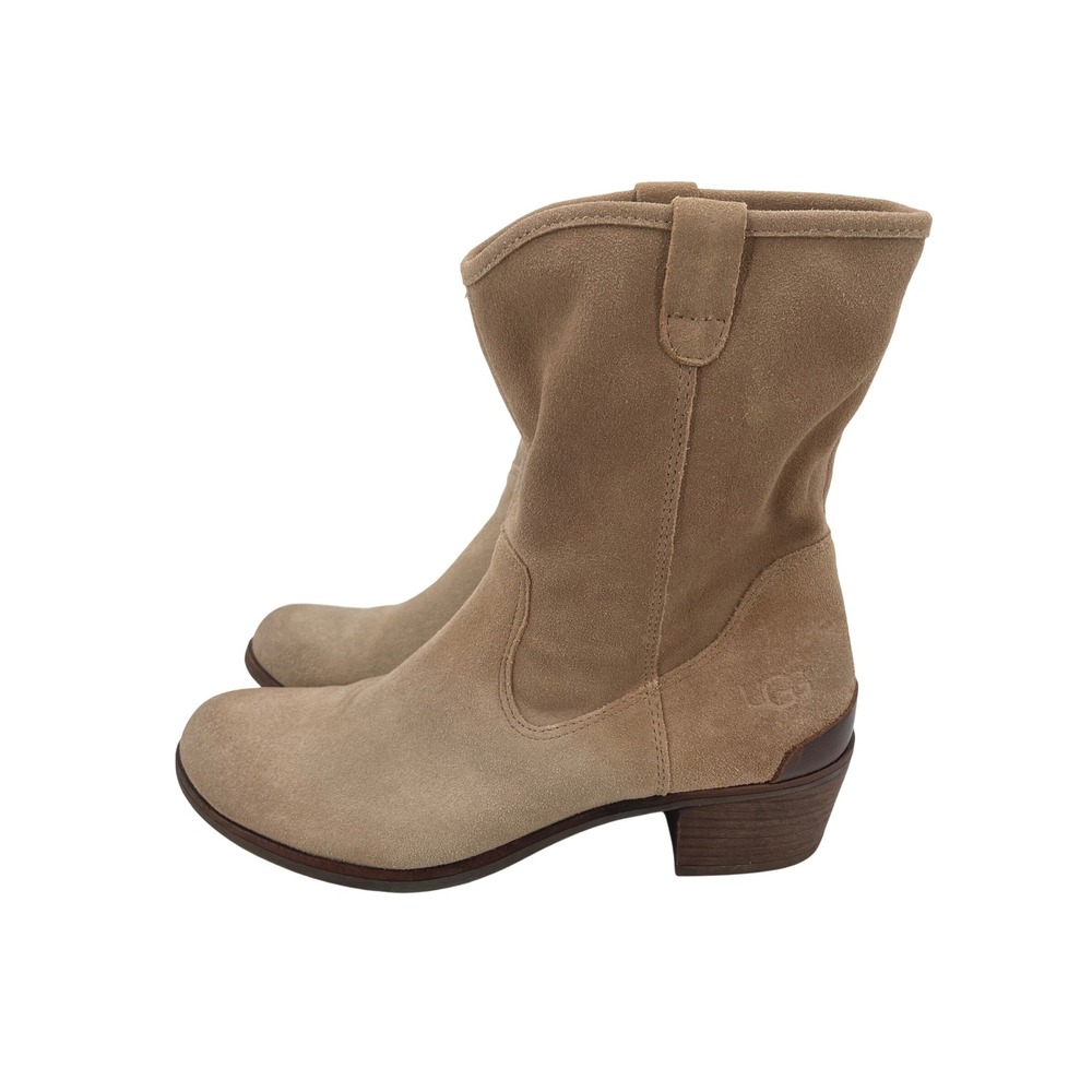 UGG Australia Wilowe Suede Ankle Boots Womens 9 Tan Leather Western Boho Classic